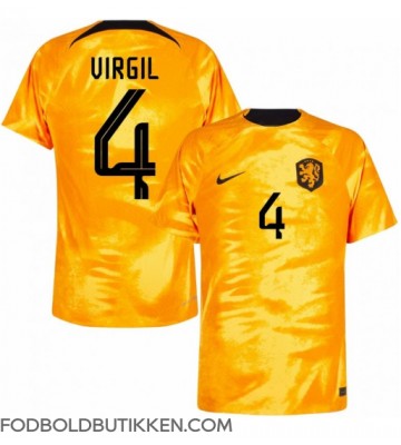 Holland Virgil van Dijk #4 Hjemmebanetrøje VM 2022 Kortærmet